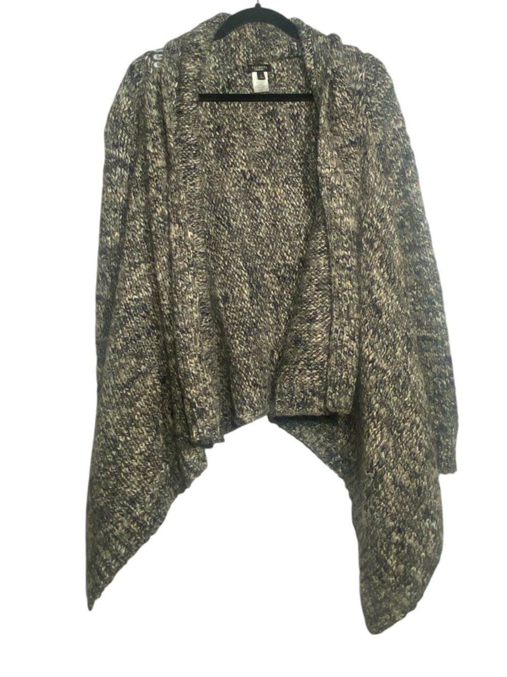 Talbots Knit Waterfall Poncho Alpaca Wool Blend